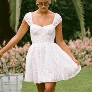 Sabo Skirt White Elara Dress Embroidered XL